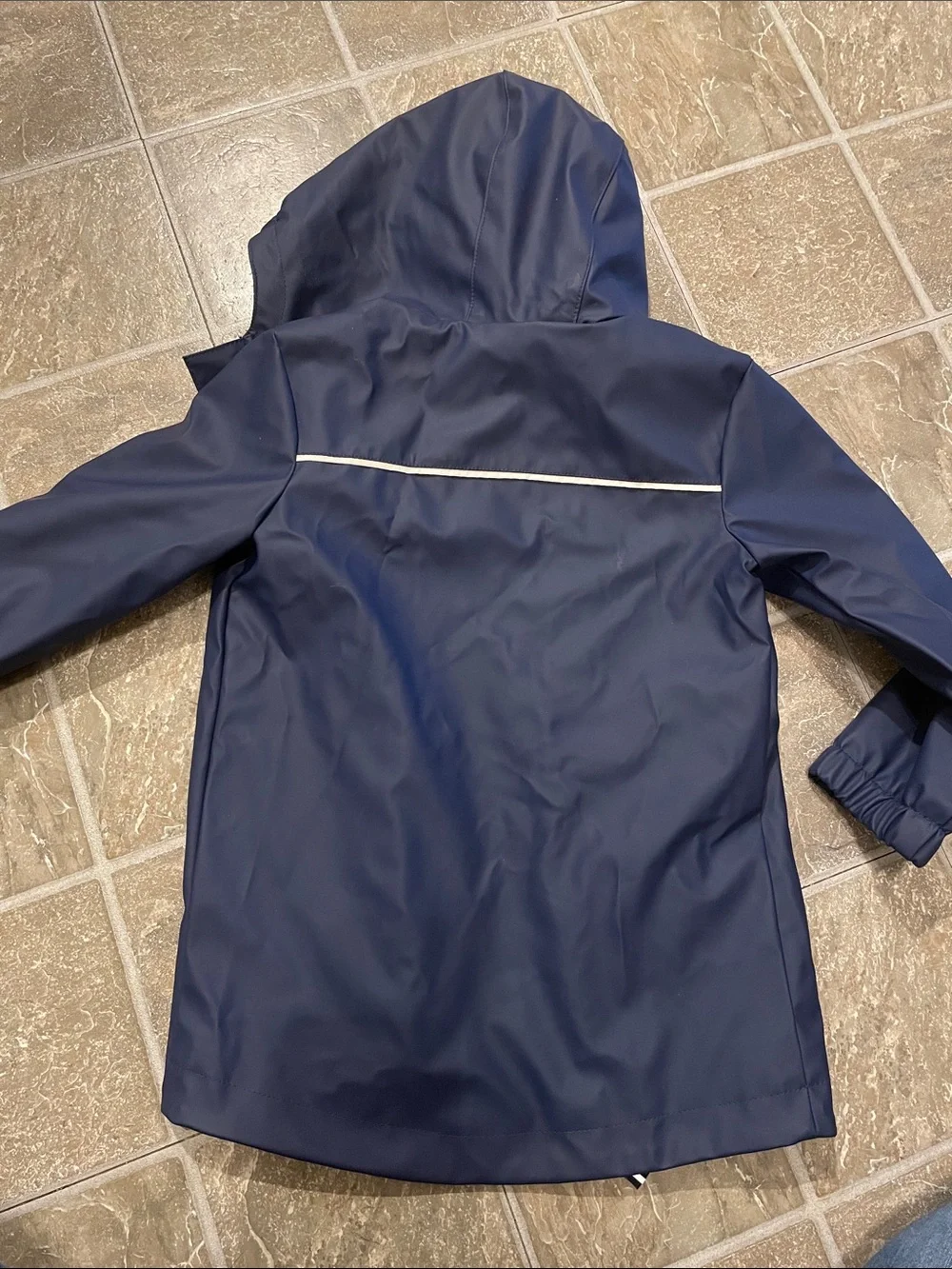 Cat & Jack Navy Hooded Raincoat with Reflective Trim
